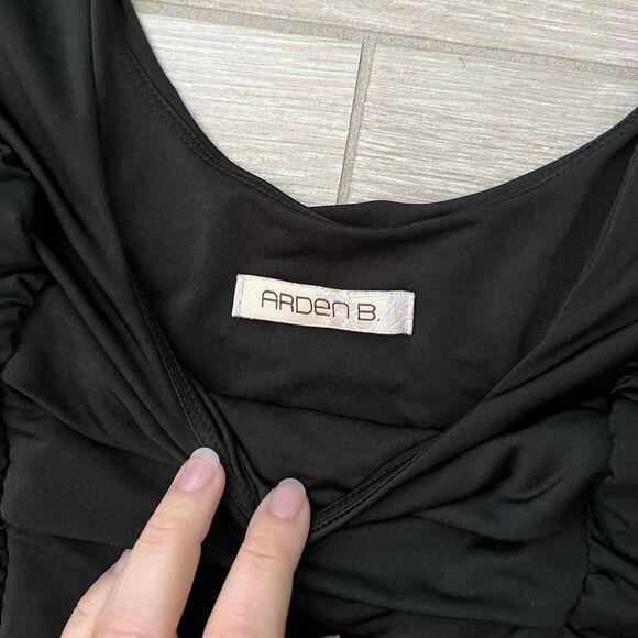 Arden B Long Sleeve Scrunch Bodycon Dress Black size Medium - Picture 5 of 5